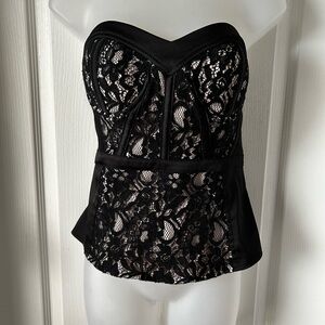 Guess Black Lace Bustier Top